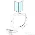 Sapho POLYSAN EASY LINE íves zuhanykabin 800x800mm, transzparent üveg EL2515