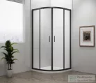 Sapho POLYSAN EASY LINE BLACK íves zuhanykabin, 900x900mm, matt fekete profil/transzparent üveg (EL2615B)
