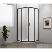   Sapho POLYSAN EASY LINE BLACK íves zuhanykabin, 900x900mm, matt fekete profil/transzparent üveg (EL2615B)