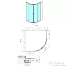 Sapho POLYSAN EASY LINE BLACK íves zuhanykabin, 900x900mm, matt fekete profil/transzparent üveg (EL2615B)
