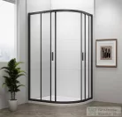 Sapho POLYSAN EASY LINE BLACK íves zuhanykabin, 1200x900mm, matt fekete profil/transzparent üveg (EL2715B)