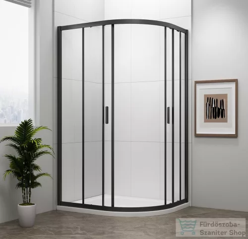 Sapho POLYSAN EASY LINE BLACK íves zuhanykabin, 900x800mm, matt fekete profil/transzparent üveg (EL2815B)