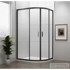   Sapho POLYSAN EASY LINE BLACK íves zuhanykabin, 1000x800mm, matt fekete profil/transzparent üveg (EL2915B)