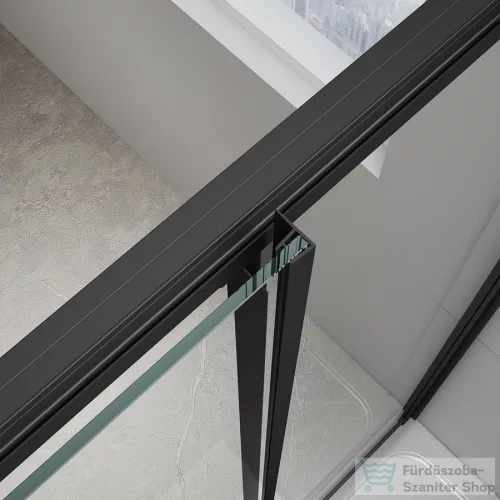 Sapho POLYSAN EASY LINE BLACK szögletes zuhanykabin, 900x900mm, matt fekete profil/transzparent üveg (EL5115B)