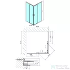 Sapho POLYSAN EASY LINE BLACK szögletes zuhanykabin, 800x800mm, matt fekete profil/transzparent üveg (EL5215B)