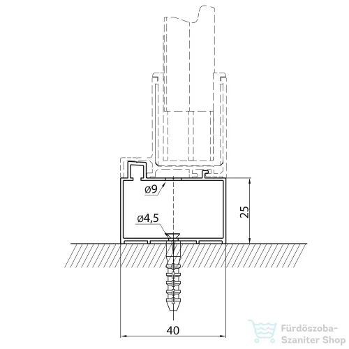 Sapho POLYSAN EASY LINE toldó profil, 25mm EL825