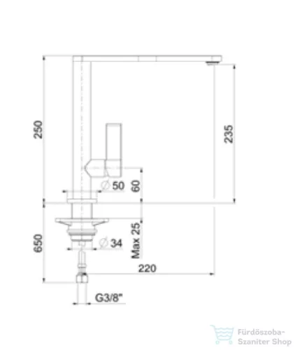 Webert Essential konyhai csaptelep matt fekete színben EN920301.560