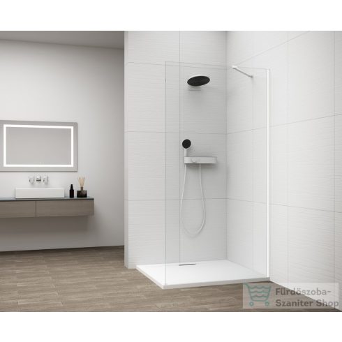 Sapho ESCA WHITE MATT Walk-in zuhanyfal, falra szerelhető, transzparent üveg, 1000mm (ES1010-03)