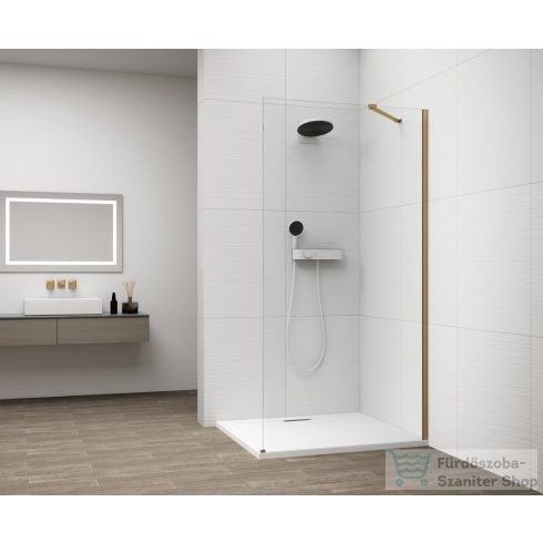 Sapho ESCA GOLD MATT  Walk-in zuhanyfal, falra szerelhető, transzparent üveg, 1000mm (ES1010-04)