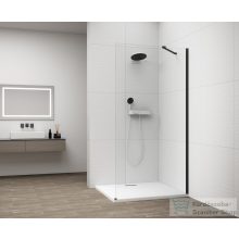   Sapho ESCA BLACK MATT Walk-in zuhanyfal, falra szerelhető, transzparent üveg, 1100mm (ES1011-02)