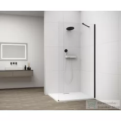   Sapho ESCA BLACK MATT Walk-in zuhanyfal, falra szerelhető, transzparent üveg, 800mm (ES1080-02)