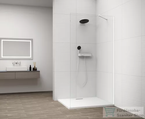 Sapho ESCA WHITE MATT Walk-in zuhanyfal, falra szerelhető, transzparent üveg, 900mm (ES1090-03)