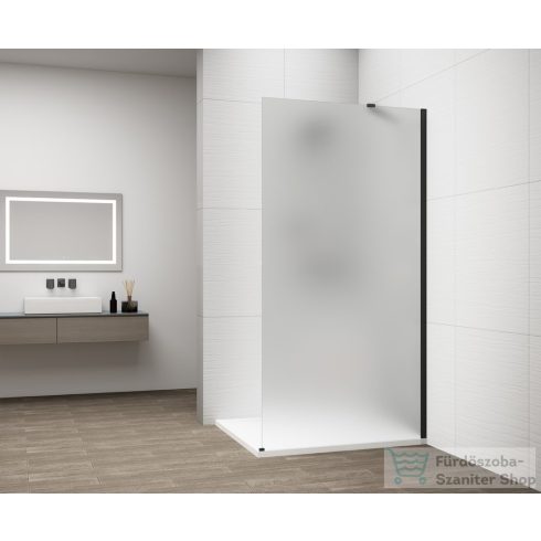 Sapho ESCA BLACK MATT Walk-in zuhanyfal, falra szerelhető, matt üveg, 1000mm (ES1110-02)