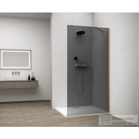 Sapho ESCA GOLD MATT  Walk-in zuhanyfal, falra szerelhető, füst üveg, 1000mm (ES1210-04)