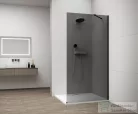 Sapho ESCA BLACK MATT Walk-in zuhanyfal, falra szerelhető, füst üveg, 1200mm (ES1212-02)
