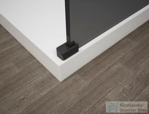 Sapho ESCA BLACK MATT Walk-in zuhanyfal, falra szerelhető, füst üveg, 1200mm (ES1212-02)