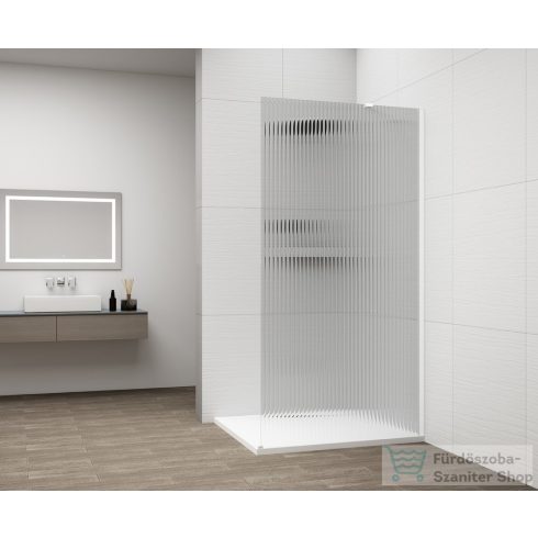 Sapho ESCA WHITE MATT Walk-in zuhanyfal, falra szerelhető, flutes üveg, 1000mm (ES1310-03)