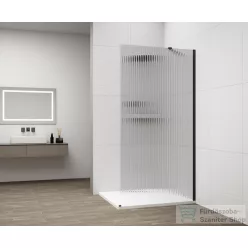   Sapho ESCA BLACK MATT Walk-in zuhanyfal, falra szerelhető, flutes üveg, 1100mm (ES1311-02)
