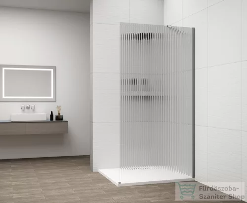Sapho ESCA CHROME Walk-in zuhanyfal, falra szerelhető, flutes üveg, 1500 mm (ES1315-01)
