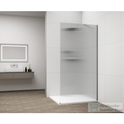 Sapho ESCA CHROME Walk-in zuhanyfal, falra szerelhető, flutes üveg, 800 mm (ES1380-01)