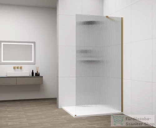 Sapho ESCA GOLD MATT  Walk-in zuhanyfal, falra szerelhető, flutes üveg, 800mm (ES1380-04)