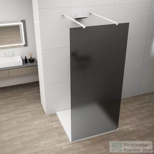 Sapho POLYSAN ESCA WHITE MATT Walk-in zuhanyfal, szabadonálló, füst üveg, 1000mm (ES1410-07)