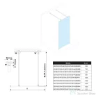 Sapho POLYSAN ESCA WHITE MATT Walk-in zuhanyfal, szabadonálló, füst üveg, 1000mm (ES1410-07)
