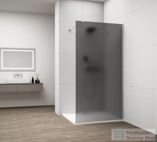 Sapho POLYSAN ESCA CHROME Walk-in zuhanyfal, falra szerelhető, matt füst üveg, 1500mm (ES1415-01)