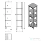 AQUALINE ETIDE polcos állvány, magas, 36x156x36cm, matt fehér ET156