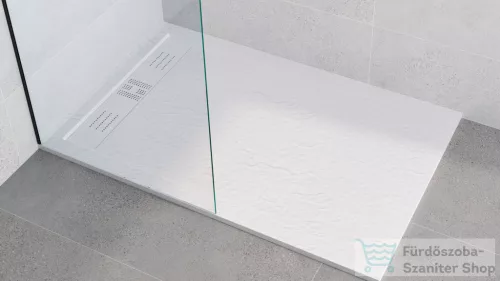 Zenon EVOLUTION SLATE 100x110 cm-es zuhanytálca palakő hatású felülettel, Nieve EVSL100110NI