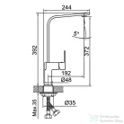 Sapho FRACTO mosogató csaptelep, gun metal (FA125GM)
