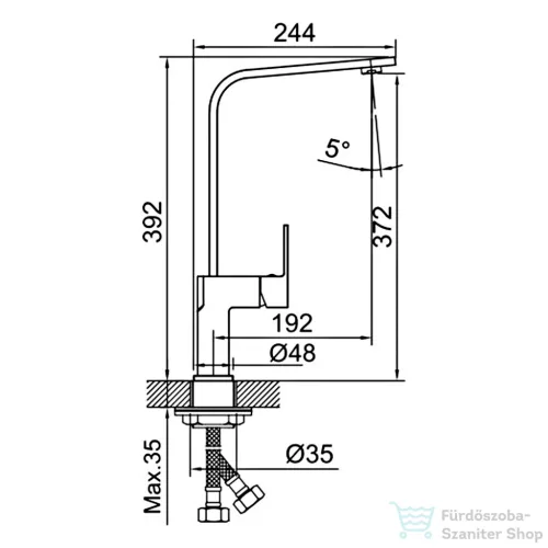 Sapho FRACTO mosogató csaptelep, gun metal (FA125GM)