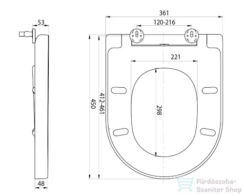 AQUALINE DONA WC-ülőke, soft close, easy take, PP, fehér, FD121