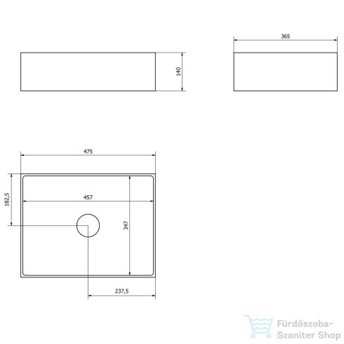 Sapho FORMIGO betonmosdó, 47,5x36,5cm, zöld (FG123)