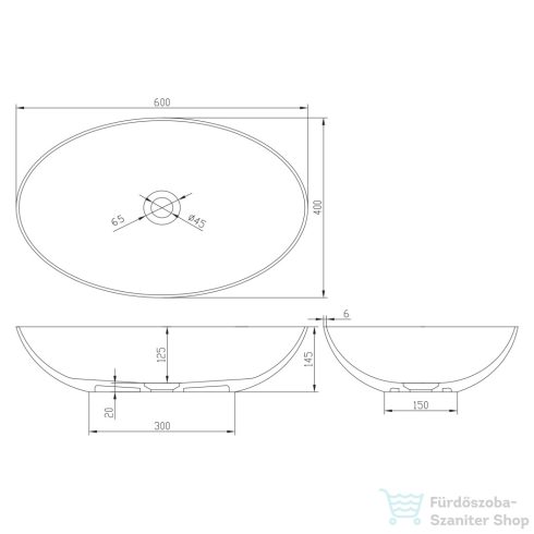 Sapho FORMIGO betonmosdó, 60x40 cm, sárga (FG222)