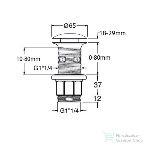 Sapho klik-klak mosdólefolyó túlfolyó nélkül, 5/4“, zöld (FG923)