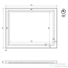 Sapho FLUT LED keretes tükör, 90x70cm, fehér (FT090)