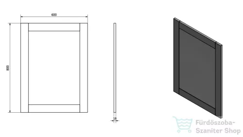 AQUALINE FAVOLO keretes tükör, 60x80cm, matt fehér (FV060)