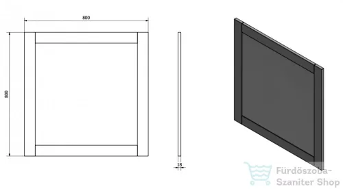 AQUALINE FAVOLO keretes tükör, 80x80cm, matt fehér (FV080)