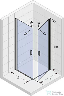 Riho Novik Z209 80x80 szögletes zuhanykabin