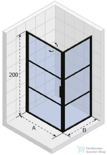 Riho Grid GB201 80x90 szögletes zuhanykabin