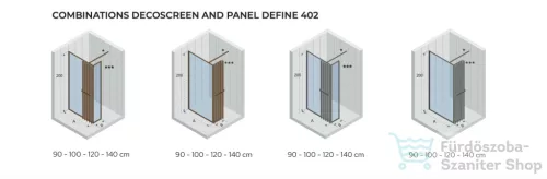 Riho Define 402 90cm-es zuhanyfal, Copper matt G010009302