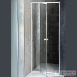   AQUALINE AMICO nyíló zuhanyajtó, 100-122x185cm, fehér profil, 6mm transparent üveg G100