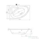 AQUALINE ORAVA kád, láb nélkül, bal, 150x90x38cm, akril G1590