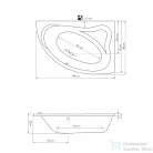 AQUALINE ORAVA kád, láb nélkül, jobb, 150x90x38cm, akril G1591