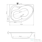AQUALINE CIDLINA kád, láb nélkül, balos, 160x105x47cm, akril G3615