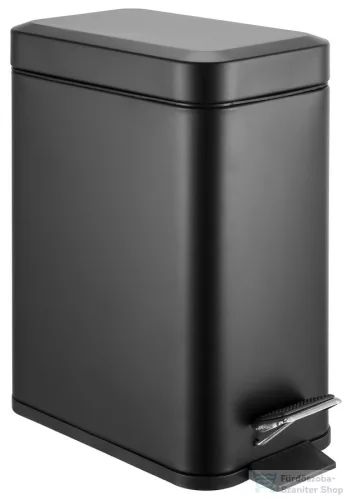 AQUALINE SIMPLE LINE szögletes szemetes, 5l, matt fekete (GAQ005B)