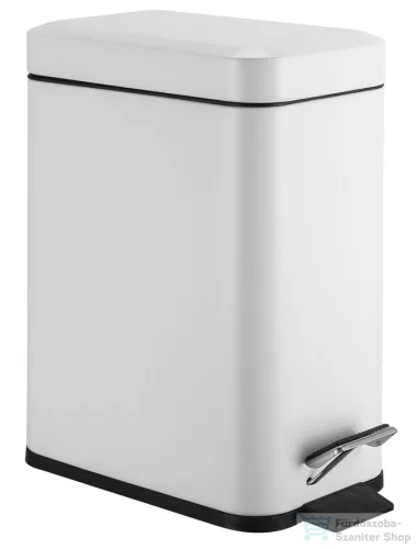 AQUALINE SIMPLE LINE szögletes szemetes, 5l, matt fehér (GAQ005W)