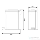 AQUALINE SIMPLE LINE szögletes szemetes, 5l, matt fehér (GAQ005W)