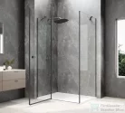 Sapho GLOBE GUN METAL nyílóajtó oldalfallal,1000x800mm, balos, transzparent üveg (GB1010-3215LGM)